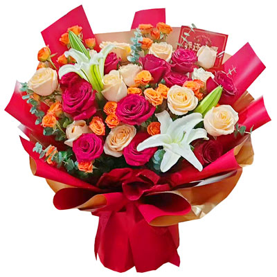 三门峡19朵玫瑰百合，爱情永不凋零