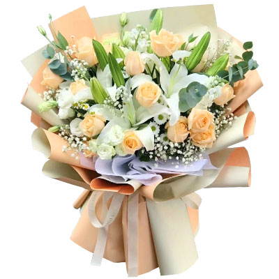 三门峡19朵香槟玫瑰百合，你是我的真爱