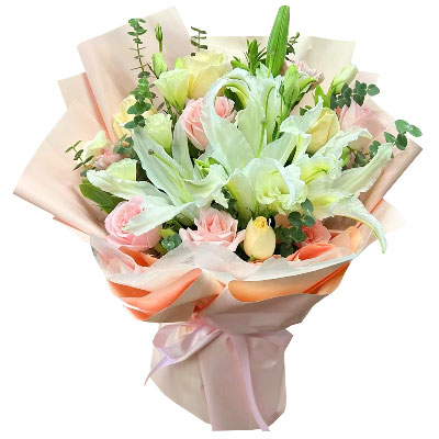 三门峡10朵玫瑰百合混搭，爱是难忘时刻